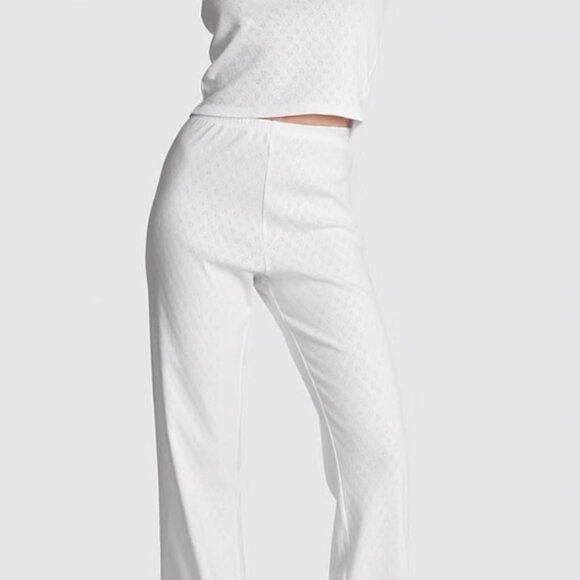 PINK Cotton Heart Pointelle Long Pajama Set - Picture 2 of 7